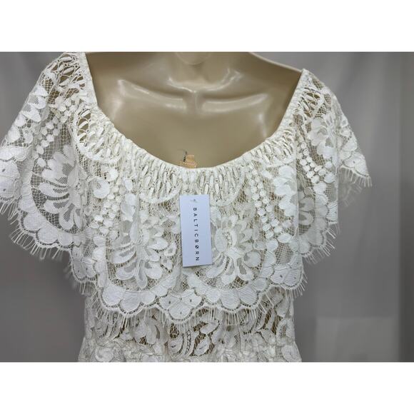 Lace Off-Shoulder One Piece Jumpsuit with Wide Legs β Size L - Picture 5 of 15